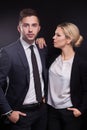 Picture of young couple of office workers standing Royalty Free Stock Photo