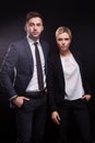 Picture of young couple of office workers standing Royalty Free Stock Photo