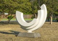 Arc Segment by Anthony Padovano on the grounds of the Ridgewood Belcher Recreation Center in East Dallas, Texas. Royalty Free Stock Photo