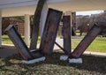 `Evolving Skyline` by J. Brough Miller on the campus of Texas Woman`s University in Denton.