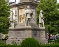 Andrea Salaino, Monument to Leonardo Da Vinci in Piazza della Scala Square, Milan, Italy. Royalty Free Stock Photo