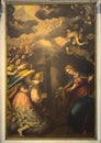 The Annunciation by Giovanni Battista Paggi, an oil painting on canvas in 1597 in the Lucca Cathedral, Italy. Royalty Free Stock Photo