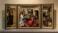 `Annunciation Triptych`, a South Netherlandish oil on oak painting, circa 1430, on display in the Cloisters in New York City.