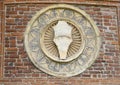 Detail on the outside of The Church and Convent of Santa Maria delle Grazie, the home of Leonardo`s Last Supper, Milan, Italy.