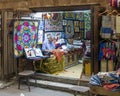Artisan at work in his shop on the Street of the Tentmakers in Cairo, Egypt. Royalty Free Stock Photo