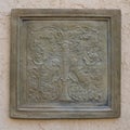 Artistic relief in the courtyard of the legendary Hotel Paisano in Marfa, Texas. Royalty Free Stock Photo