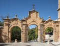 Back of the entrance gate to the Sacromonte Abbey in Granada, Spain.