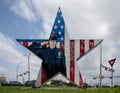 Back side of a six foot fiberglass star sculpture titled `An Ultimate Sacrifice`, by artist Justine Simmons in Arlington, Texas