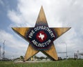 Back side of a six foot fiberglass star sculpture titled `What the Citizens See`, by artist Amy Stephens in Arlington, Texas