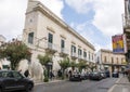 Baroque architecture along a street in the City of Ostuni, Apulia, Italy.