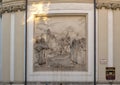 Bas-relief depicting the legend of the founding of St. Peter`s Church of Vienna by Charlemagne, 1906