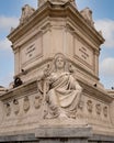 The Column of Pedro IV in Rossio Square in Lisbon, the capital of Portugal. Royalty Free Stock Photo