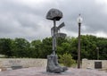 Battlefield Cross Statue at the Veteran`s Memorial Park, Ennis, Texas Royalty Free Stock Photo