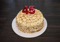 Beautiful homemade birthday cake with red number candles for a 45th birthday celebration.