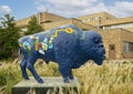 Bison statue on the Oklahoma University - Tulsa University Schusterman Center Campus in Tulsa.