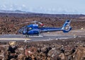 Blue Hawaiian N11QU Eurocopter EC130B4 at the tour take off spot on the Big Island, Hawaii.