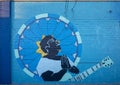 Blues Alley project mural featuring Sister Rosetta Tharpe by Dallas contemporary painter Desiree Vaniecia in Deep Ellum, Texas.