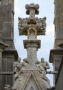 Boxer sculpture rooftop, Milan Cathedral or Duomo di Milano, the cathedral church of Milan, Lombardy, Italy.