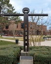 \'Breathe\' a tall metal sculpture by artist David Thummel on the campus of in Edmond. UCO