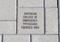 American College of Emergency Physicians brick, EMF Plaza, National ACEP Headquarters, Dallas, Texas