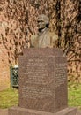 Bronze bust of Thomas Jefferson in the Thomas Jefferson Memorial Park in Jefferson, Texas.