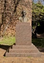 Bronze bust of Thomas Jefferson in the Thomas Jefferson Memorial Park in Jefferson, Texas.