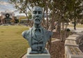 Bronze bust of William Letchworth Hurst at Heritage Village Historic Plaza in Hurst, Texas.