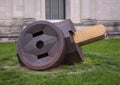 `Giant Three-Way Plug, Scale A` by Claes Oldenburg in front of the Saint Louis Art Museum. Royalty Free Stock Photo