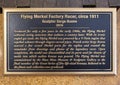 Bronze information plaque for The Flying Merkel Factory Racer by Serge Bueno on display in the Haas Moto Museum in Dallas, Texas