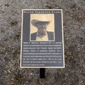 Bronze information plaque for Wayne Ferguson Plaza in the City of Lewisville, Texas.