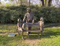 Bronze Mark Twain II sculpture by Gary Lee Price at the Dallas Arboretum in 2023. Royalty Free Stock Photo