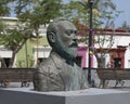 Bronze memorial bust of Maricio Castro Cota in Mijares Plaza in San Jose del Cabo.