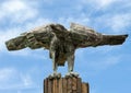 Bronze memorial to President John F. Kennedy titled `The Eagle` by Elisabeth Frink outside the World Trade Center in Dallas, Texas