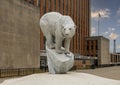 `Alaska Polar Bear` by artist Paul Rhymer in front of the Tulsa County Courthouse in downtown Tulsa, Oklahoma.