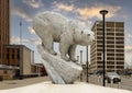 `Alaska Polar Bear` by artist Paul Rhymer in front of the Tulsa County Courthouse in downtown Tulsa, Oklahoma.