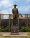 Bronze sculpture of Benjamin Gilbert `Bennie` Owen in Coaches Courtyard, Oklahoma University, Norman.