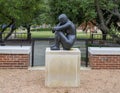 `Crouching Woman`, a bronze sculpture by Marino Marini in 1937 located outside the Meadows Art Museum in Dallas, Texas.