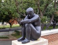 `Crouching Woman`, a bronze sculpture by Marino Marini in 1937 located outside the Meadows Art Museum in Dallas, Texas.