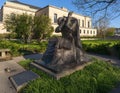 Bronze sculpture by Leonard Baskin in Raoul Wallenberg Plaza on the campus of the University of Michigan, Ann Arbor.