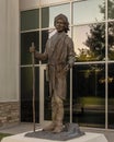 Sequoyah by Joel David Nunneley in front of the Helmerich Center at the Gilcrease Museum. Royalty Free Stock Photo