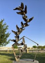 \'Freedom Rises\' by sculptor Matt Glenn at the Veteran\'s Memorial Park in Grand Prairie, Texas.