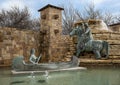 `War Canoe` by Snell Johnson at the entrance to Craig Ranch North in McKinney, Texas.