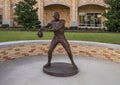 Bronze sculpture of TCU quarterback Davey O`Brien by David Alan Clark on the campus of Texas Christian University.