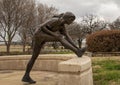 `The Runner` by Glenna Goodacre in Mozart Plaza at the University of North Texas in Denton, Texas. Royalty Free Stock Photo