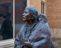 `Sacagawea & Jean Baptiste` by Glenna Goodacre outside the National Cowgirl Museum and Hall of Fame in Fort Worth, Texas. Royalty Free Stock Photo