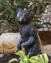 One of two cubs that along with their mother comprise a sculpture titled `Curious`in Beaver Creek, Colorado.