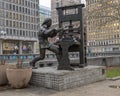 Bronze statue young Benjamin Frankin, in Philadelphia, Pennsylvania