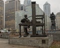 Bronze statue young Benjamin Frankin, in Philadelphia, Pennsylvania