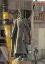 Bronze statue of Pedro I of Portugal in Cascais, Portugal.