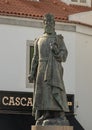 Bronze statue of Pedro I of Portugal in Cascais, Portugal.
